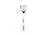 White gold Asscher Solitaire Diamond Ring with 4-Prong Setting on a Classic Band_5
