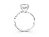 White gold Asscher Solitaire Diamond Ring with 4-Prong Setting on a Classic Band_6
