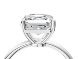 White gold Asscher Solitaire Diamond Ring with 4-Prong Setting on a Classic Band_7