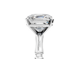 White gold Asscher Solitaire Diamond Ring with Bamboo Band and Four-Prong Setting_29
