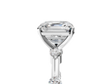 White gold Asscher Solitaire Diamond Ring with Bezel Set Side Stones and Prong Setting_12