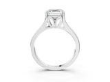 White gold Asscher Solitaire Diamond Ring with Cathedral Band and Four-Prong Setting_86