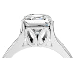 White gold Asscher Solitaire Diamond Ring with Cathedral Band and Four-Prong Setting_87