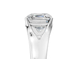 White gold Asscher Solitaire Diamond Ring with Cathedral Band and Four-Prong Setting_88