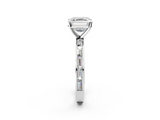White gold Asscher Solitaire Diamond Ring with Channel-Set Baguette Band and Four-Prong Setting_26