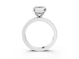 White gold Asscher Solitaire Diamond Ring with Channel-Set Baguette Band and Four-Prong Setting_27