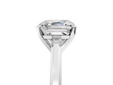 White gold Asscher Solitaire Diamond Ring with Four-Prong Setting and Classic Band_26