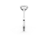 White gold Asscher Solitaire Diamond Ring with Four-Prong Setting and Tapered Band 3