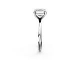 White gold Asscher Solitaire Diamond Ring with Four-Prong Setting on a Plain Band_39