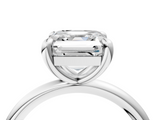 White gold Asscher Solitaire Diamond Ring with Four-Prong Setting on a Plain Band_41