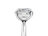 White gold Asscher Solitaire Diamond Ring with Four-Prong Setting on a Plain Band_43