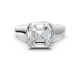 White gold Asscher Solitaire Diamond Ring with Six-Prong Cathedral Setting_31