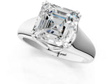 White gold Asscher Solitaire Diamond Ring with Six-Prong Cathedral Setting_33