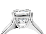 White gold Asscher Solitaire Diamond Ring with Six-Prong Cathedral Setting_35