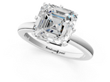 White gold Asscher Solitaire Diamond Ring with Six-Prong Setting on a Classic Band_38