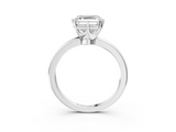 White gold Asscher Solitaire Diamond Ring with Six-Prong Setting on a Classic Band_39