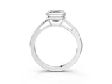 White gold Asscher Solitaire Diamond Ring with Split Shank and Four-Prong Setting_27