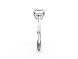 White gold Asscher Solitaire Diamond Ring with Split Shank and Four-Prong Setting_38
