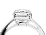 White gold Asscher Solitaire Diamond Ring with Split Shank and Four-Prong Setting_40