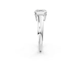 White gold Asscher Solitaire Diamond Ring with Tapered Band and Four-Prong Setting_84