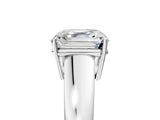 White gold Asscher Solitaire Diamond Ring with Tapered Band and Four-Prong Setting_87
