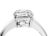 White gold Asscher Solitaire Diamond Ring with Tapered Band and Four-Prong Setting_87