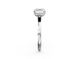 White gold Asscher Solitaire Diamond Ring with Thin Band and Four-Prong Setting_39