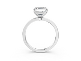 White gold Asscher Solitaire Diamond Ring with Thin Band and Four-Prong Setting_40
