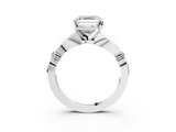 White gold Asscher Solitaire Diamond Twisted Band with Four-Prong Setting_10