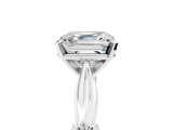 White gold Asscher Solitaire Diamond Twisted Band with Four-Prong Setting_12