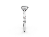 White gold Asscher Solitaire Diamond Twisted Band with Four-Prong Setting_9