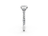 White gold Asscher Solitaire Diamond with Pavé Band and Four-Prong Setting_25