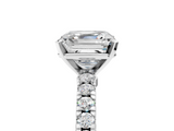 White gold Asscher Solitaire Diamond with Pavé Band and Four-Prong Setting_28