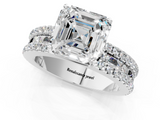 White gold Asscher Solitaire Diamond with Pave and Channel Set Band_20