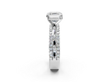 White gold Asscher Solitaire Diamond with Pave and Channel Set Band_21