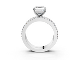 White gold Asscher Solitaire Diamond with Pave and Channel Set Band_22