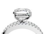 White gold Asscher Solitaire Diamond with Pave and Channel Set Band_23