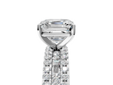 White gold Asscher Solitaire Diamond with Pave and Channel Set Band_24