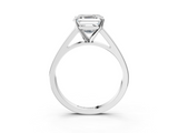 White gold Asscher Solitaire Engagement Ring with Four-Prong Setting and Tapered Band_36