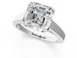 White gold Asscher Solitaire Engagement Ring with Four-Prong Setting and Tapered Band_37