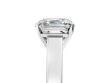 White gold Asscher Solitaire Engagement Ring with Four-Prong Setting and Tapered Band_55