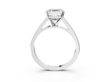 White gold Asscher Solitaire Engagement Ring with Four-Prong Setting and Tapered Band_56
