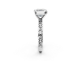 White gold Asscher Solitaire Engagement Ring with Scrollwork Band and Four-Prong Setting_25