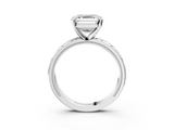 White gold Asscher Solitaire Engagement Ring with Scrollwork Band and Four-Prong Setting_26