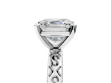 White gold Asscher Solitaire Engagement Ring with Scrollwork Band and Four-Prong Setting_28