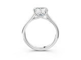 White gold Asscher Solitaire Engagement Ring with Six-Prong Setting and Classic Band 4