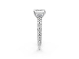 White gold Asscher Solitaire Floral Milgrain Engagement Ring_33