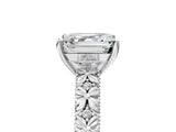 White gold Asscher Solitaire Floral Milgrain Engagement Ring_36