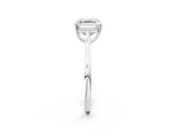 White gold Asscher Solitaire Heart Prong Engagement Ring with Tapered Band_91