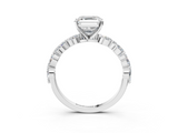 White gold Asscher Solitaire Marquise Side Stone Prong Setting Ring_10